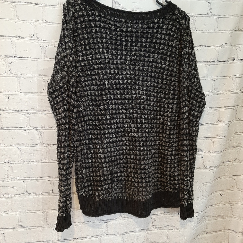Lucky Brand Open Weave Black and Gray Sweater SM - Picture 8 of 12